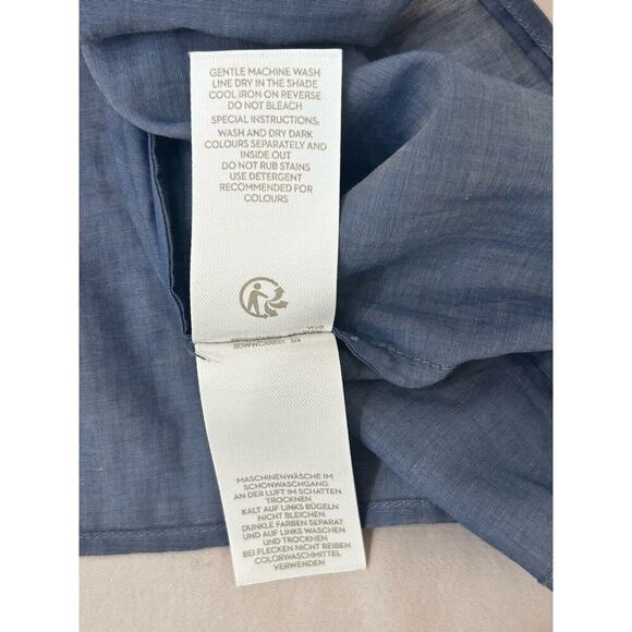 Boden Women’s Chambray Top Cap Sleeve Blue Tassel Tie Front Cottagecore US 4 - Picture 8 of 8